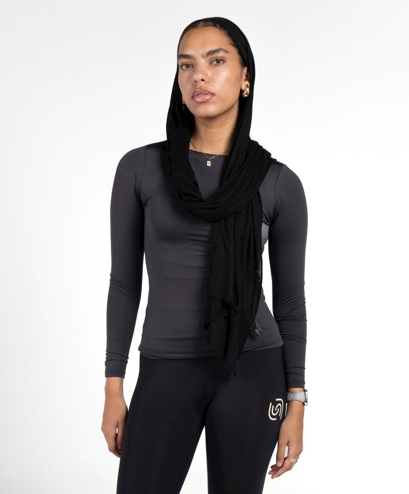 Beyond Women's Dark Grey Boat neck long sleeve top - Image 1